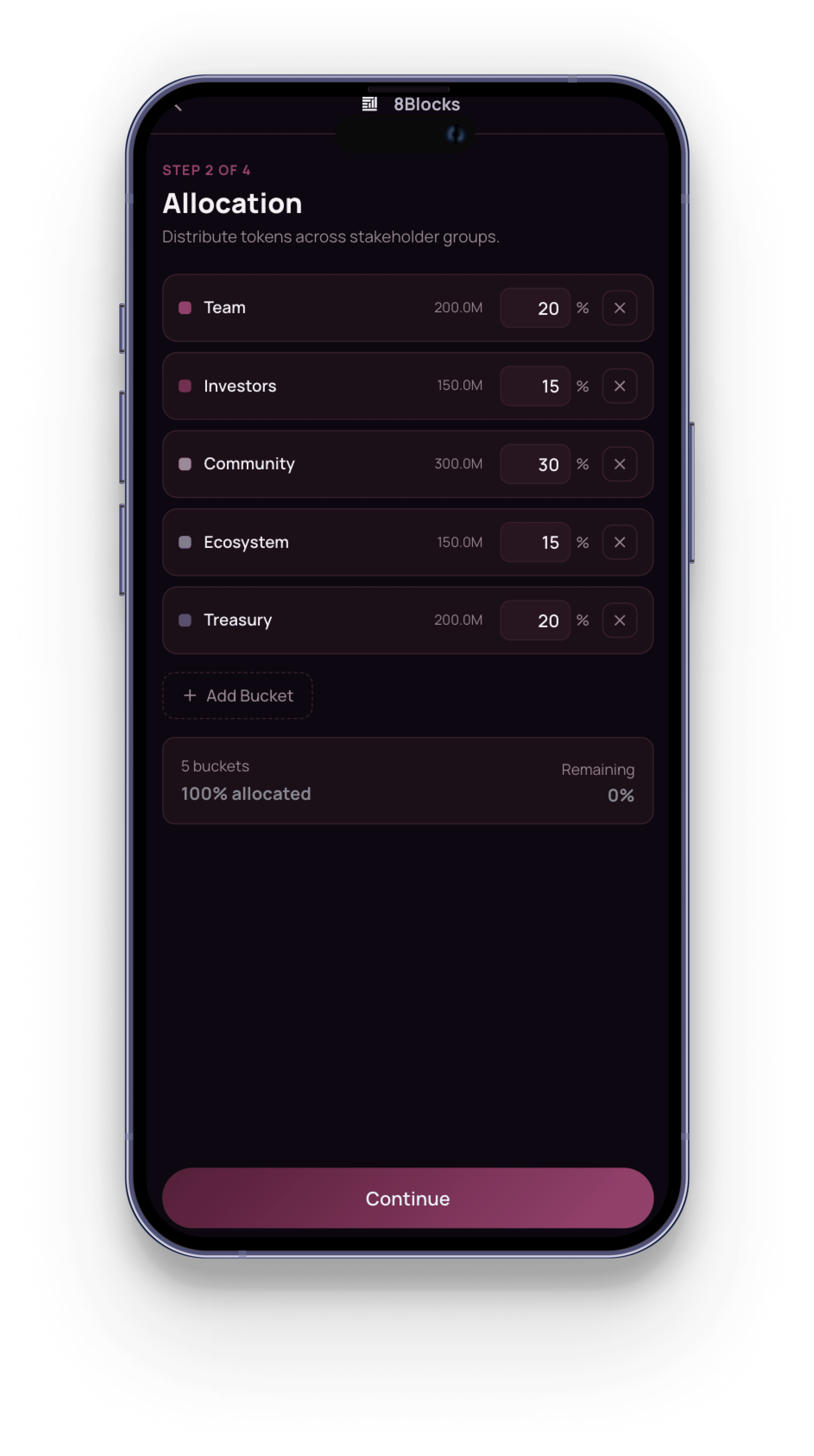 Allocation — распределение токенов